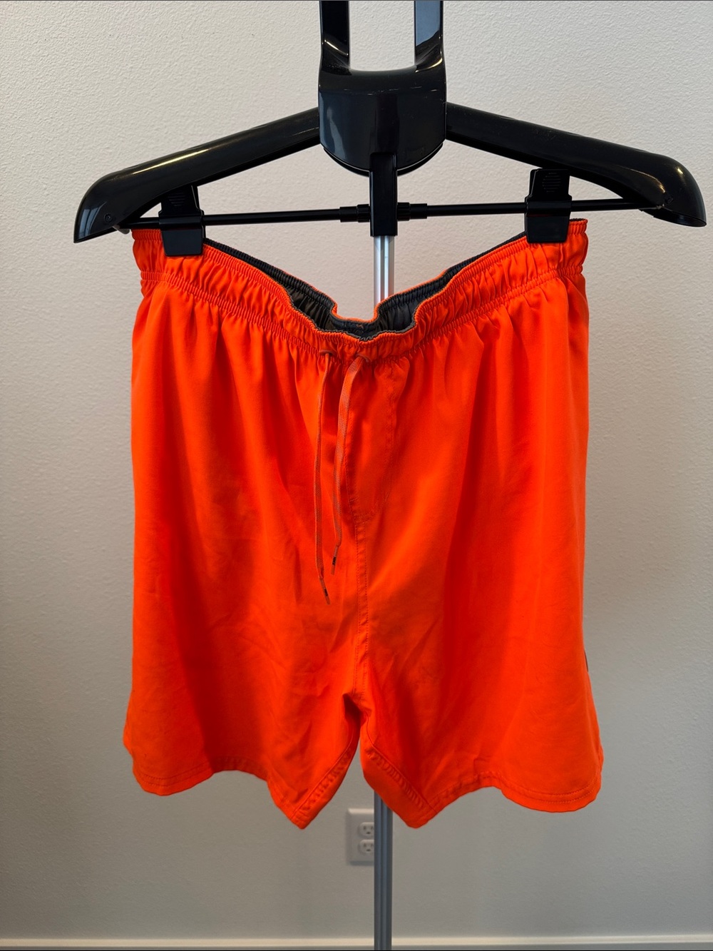 Men's/Unisex Orange Elastic Waist Shorts, swim
